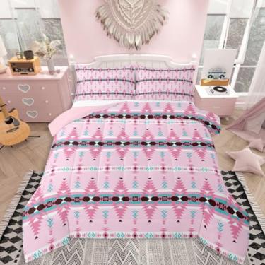 Imagem de jejeloiu Conjunto de edredom infantil boêmio, boêmio, sudoeste, asteca, para quarto de crianças, meninos, meninas, fazenda, country, ultramacio, respirável