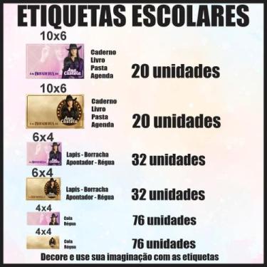 Imagem de Etiqueta Adesiva Escolar em Vinil Tema Personagem Diversos - Dekal Dec