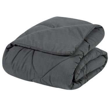 Imagem de Edredom Solteiro Unique Dupla Face Micropercal 200 Fios Toque De Algodão 1 Peça - Grafite