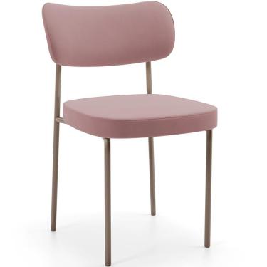 Imagem de Cadeira Decorativa Sala De Jantar Melina Base Arena L02 Suede Rosê - Lyam Decor