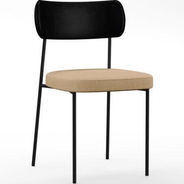 Imagem de Cadeira Para Sala De Jantar Melina L02 Preto Bege Escuro