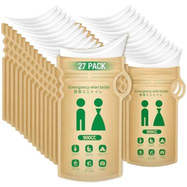 Imagem de HeyFir Sacos de urina descartáveis para emergências de viagem, mictório portátil à base de papel, à prova de vazamento de 900 ml para homens e mulheres, biodegradáveis com pó de solidificação