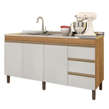 Imagem de Balcão Pia 6200 Sem Tampo 159 Cm 3 Pt 3 Gv Nature Off White Plla Nature Off White