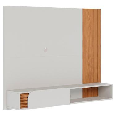 Imagem de Painel Suspenso Tv 55 Polegadas 136 Cm Jurere Colibri Off White Matte Freijo