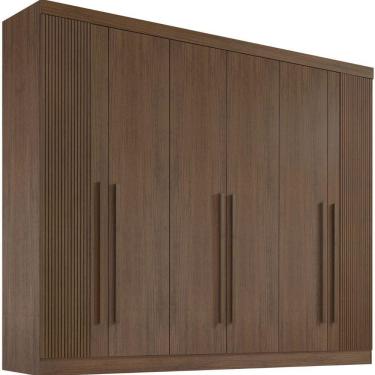 Imagem de Guarda Roupa Da Vinci Plus Ripado Castanho 6 Portas 6 Gavetas D?doro