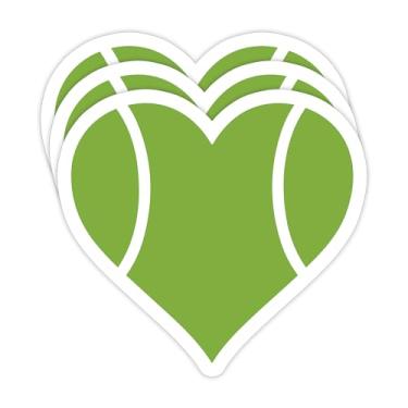 Imagem de (3 peças) Adesivo de coração de tênis, adesivos de tênis, adesivo esportivo para tenistas, equipe de tênis – Decalque de vinil à prova d'água para livros, laptops, copos, garrafas de água, tamanho 7 x