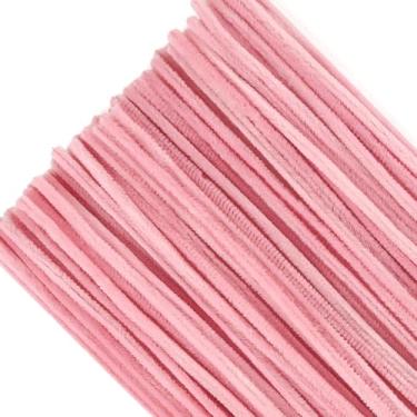 Imagem de TOAOB 100 peças de limpadores de cachimbo rosa pastel limpadores de cachimbo hastes de chenille 6 mm x 12 polegadas de espessura, materiais de artesanato difusos para projetos de arte, faça você mesmo