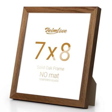 Imagem de Heimlove Moldura de madeira de carvalho, 17 x 20 cm, molduras de alta qualidade para pendurar na parede ou mesa, molduras 18 x 20 naturais sem tapete, vidro temperado, kit de parede, cor nogueira