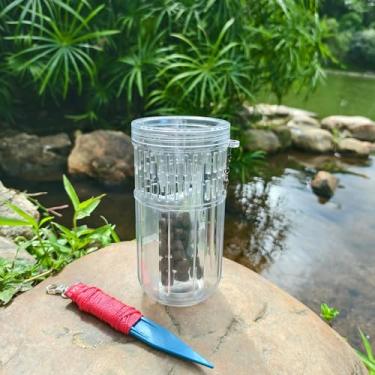 Imagem de Trungeton Armadilha de aquário portátil e de plástico rígido e pequeno para aquário infantil, pesca ao ar livre, armadilha de isca durável adequada para pesca, caranguejo, camarão, tartaruga (pequena)