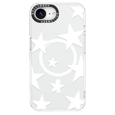 Imagem de sallvmbek Capa para iPhone 16e, compatível com MagSafe, estampa de estrelas de design fofo, capa protetora magnética à prova de choque TPU para mulheres e mulheres