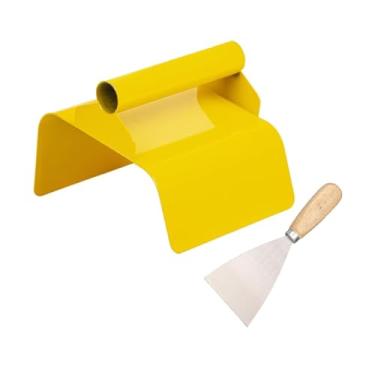 Imagem de RNXRZANK Desempenadeira de Meio-fio para Paisagismo, Desempenadeira de Canto, Ferramenta para Moldar Concreto E Cimento em Alvenaria, Ideal para Projetos de Fa, Borda Chanfrada Amarela, Tamanho real