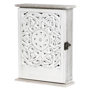 Imagem de RNXRZANK Porta-chaves Versátil com 6 Ganchos, Organizador de Parede em Madeira, Ideal para Armazéns, Apartamentos, Escolas, Casas E Escritórios, Branco, Tamanho real