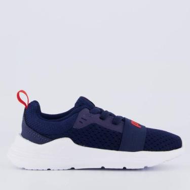 Imagem de Tênis Puma Wired Run Infantil Marinho, 25