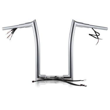 Imagem de TIGERSGATE Cabides de macaco pré-cabeados de 40.6 cm Fat Softail Mercenary Handlebars & Kit de cabos para Harley Softail 2016 e posteriores e DYNA Low Rider S 2016-2017