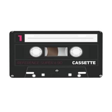 Imagem de Fita cassete vintage placa de licença preta, placa decorativa de carro frontal, placas de alumínio novidade placa de carro etiqueta de vaidade placa de carro de metal para mulheres e homens 15 x 12