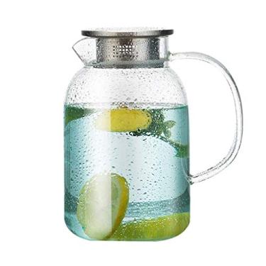 Imagem de Jarros de filtro, jarros, jarro de água fria, jarro de suco, jarro de vidro resistente ao calor, jarro de grande capacidade, jarro com tampa, doméstico, 1800 ml, 2500 ml (cor: tamanho transparente: 11