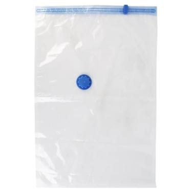 Imagem de Saco Organizador a Vácuo, Branco, PE e PET, 50x70cm, Proteção Contra Poeira e Umidade, Redução de Volume 80%, Sistema de Vedação com Zíper