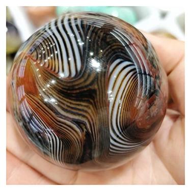 Imagem de URMIBDAI Cheio de textura cristal de quartzo natural bola renda ágata esfera ornamentos decoração moderna sala de estar pedras preciosas amuletos joias independentes decoração de casa (tamanho: 7-8 cm