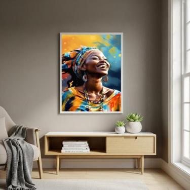 Imagem de Quadro Decorativo Arte Vibrante Mulher Africana - 70X50Cm - Quadros On