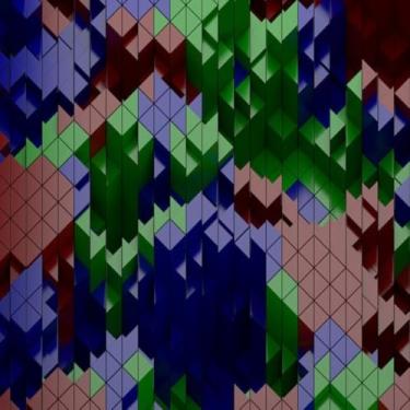 Imagem de Quadro Decorativo com Estampa de Formas Triangulares Modernas para Parede 30x30cm