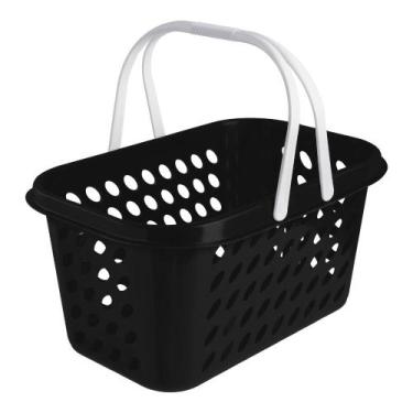 Imagem de Cesta Cestinha Plástica Supermercado Compras 3L c/ Alça Resistente Lev