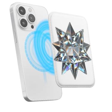 Imagem de Suporte magnético para iPhone, carteira fina de couro PU, capa para cartão, capa traseira para cartão, acessório de telefone fofo