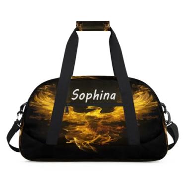 Imagem de Bolsa esportiva personalizada, animal, lobo, galáxia, universo com nome, bolsa de dormir personalizada, bolsa de fim de semana, bolsa de treino para dança, balé, academia, ginástica, mala, viagem