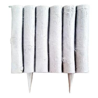 Imagem de Cerca Decorativa Rústica Eucalipto Jardim De Plástico Branca - Wlplast