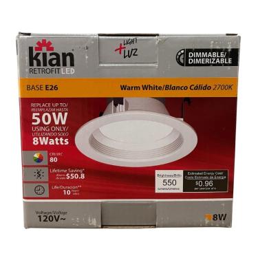 Imagem de Luminária LED Kian Retrofit 9W 625lm 2700K Branco Quente Base E26 Dimerizável 120V