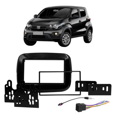 Imagem de Moldura 2 Din Mobi 2016 à 2025 Black Piano Painel Mp5 Som Central Dvd Expex Novum Epx Ft-549