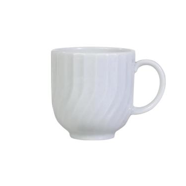 Imagem de Caneca Chá Café Branca Relevo Linea 356 ml Germer Porcelanas