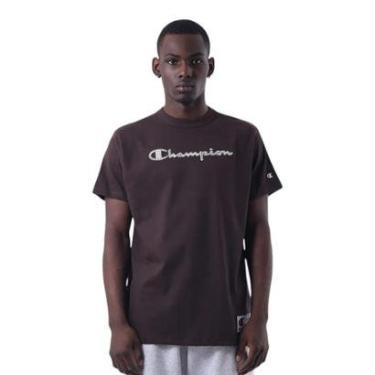 Imagem de Camiseta Champion Malhão Heritage Script Rust Marrom-Masculino
