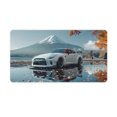 Imagem de Tapete de mouse branco JDM para carro R35 Fuji reflexão estática grande base de borracha antiderrapante tapete de mesa laptop acessórios de computador suprimentos bloco de escrita para escritório casa