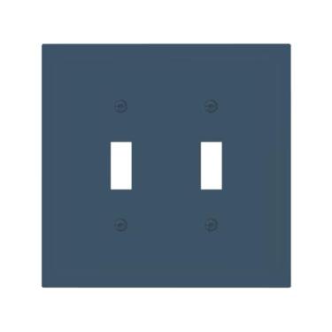 Imagem de WUYOCHA Placa decorativa para interruptor de luz Encore azul marinho 2 capas de tomada placas de parede com interruptor duplo para tomadas elétricas, capas de placa frontal para quarto, cozinha