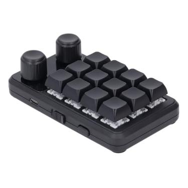 Imagem de Cryfokt Mini Teclado Mecânico Com Botões Duplos de Luz RGB, Interruptor Azul para Jogos e Escritório, Teclado Portátil Com Uma Mão para Programadores