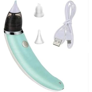 Imagem de Aspirador Nasal Elétrico para Bebê Recarregável USB – 5 Níveis de Sucção, Ponteiras de Silicone Macias, Portátil e Fácil de Limpar| Verde Água
