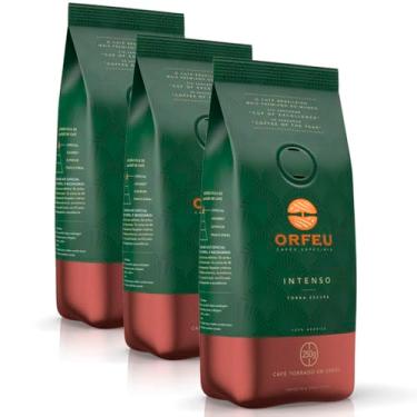 Imagem de Café em Grãos Premium Orfeu Intenso Kit 3 Pacotes de 250g