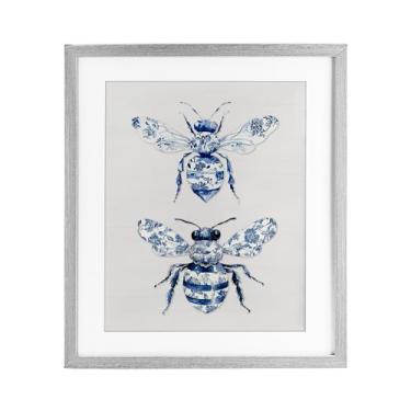 Imagem de Stupell Industries Toile Estampado Abelhas Cinza Impressão Emoldurada sob Vidro, Design por Lettered and Lined, 16 x 13