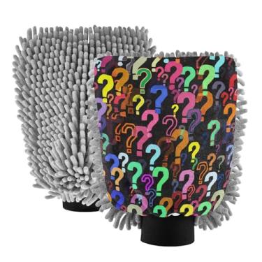 Imagem de STAYTOP Luvas coloridas para lavagem de carro, 2 peças, luvas de microfibra de chenille, sem arranhões, panos de esponja de lavagem ultra absorventes para carros, limpeza doméstica - M