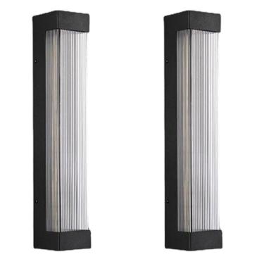 Imagem de Luminária de parede LED, arandela de parede externa LED em metal, luminária de parede longa para varanda, pátio ou jardim.