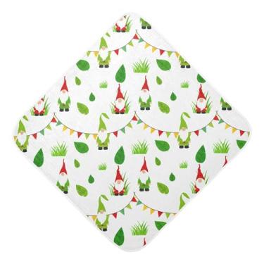 Imagem de Burbuja Garden Gnomos Toalha de banho para bebês - Toalha com capuz de musselina macia e absorvente para recém-nascidos, 76 x 76 cm