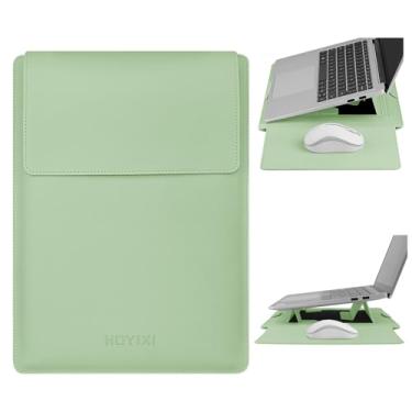 Imagem de HoYiXi Capa para laptop de 15,6 polegadas de couro PU com suporte compatível com MacBook Pro 16/15,4 polegadas, MacBook Pro 15, Mac Air 15/Dell, Matebook, Asus, bolsa para laptop de 15 a 16 polegadas