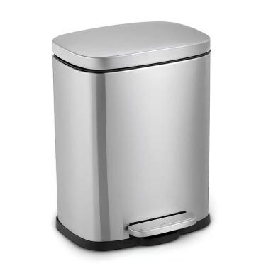 Imagem de Lixeira 20l Retangular Em Inox Com Pedal E Cesto Removível