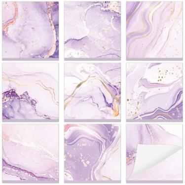 Imagem de Blocos de notas adesivos Jecery Marble Purple 8x8cm 450 folhas