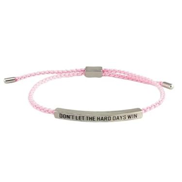 Imagem de GIKILEE Pulseira ajustável inspiradora não deixe que os dias duros ganhem berloques para mulheres e homens oração feita à mão em aço inoxidável para presente de incentivo, 0.1, Acrílico, Sem Pedra