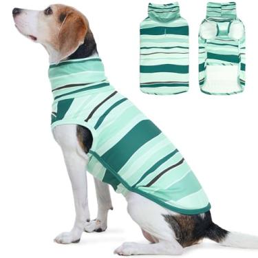 Imagem de ROZKITCH Pijama de lã para cães médios para meninos, suéter de gola rolê elástico aconchegante com orifício para coleira para inverno, primavera, outono, lavável na máquina, roupas para animais de