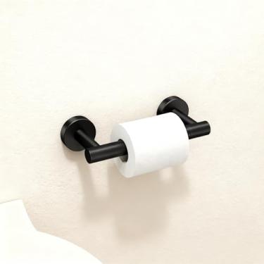 Imagem de Suporte de papel higiênico preto fosco – suporte de rolo moderno para banheiro