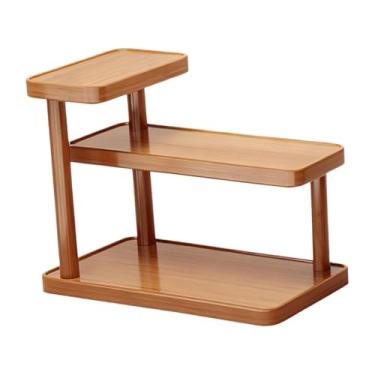 Imagem de ＫＬＫＣＭＳ Prateleira de mesa multifuncional em madeira para exposição de produtos de beleza, organizador para de escritório e cozinha, 30cm