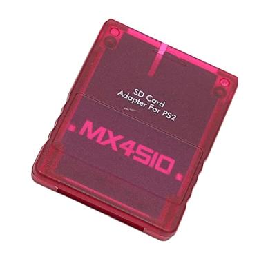 Imagem de Akozon Adaptador de Cartão de Armazenamento Transparente para - Leitor de Cartão de Memória Plug and Play para Consoles de Jogos, Compatível Com MX4SIO (Vermelho Transparente)