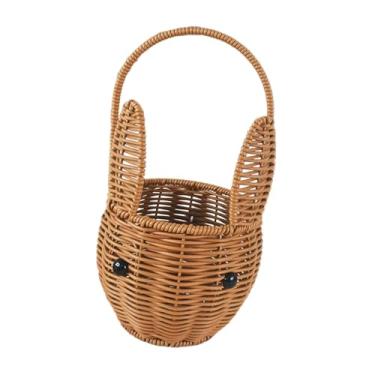 Imagem de ＫＬＫＣＭＳ Cesto de armazenamento portátil para lanches, piqueniques e outras ocasiões. Cestas artesanais em formato de animais com alça para prateleiras e, S